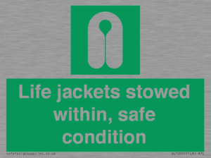 Life jackets stowed within